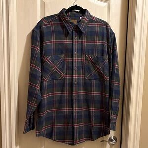 St. John's Bay Blue and Red Plaid Casual Shirt